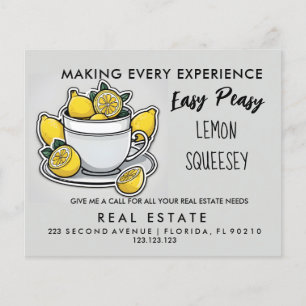 Prospectus 11,4 Cm X 14,2 Cm immobilier LEMON références Faire-part Carte posta