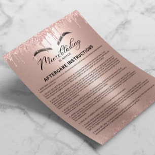 Prospectus 11,4 Cm X 14,2 Cm Instruction de suivi de microblading Rose Gold Dri