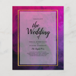 Prospectus 11,4 Cm X 14,2 Cm Intense Magenta Plum Purple Encre Mariage INVITE