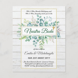 Prospectus 11,4 Cm X 14,2 Cm Invitaciones de Boda, Mariage espagnol GREENERY