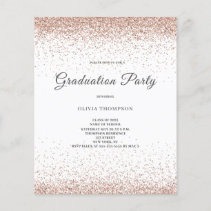 Prospectus 11,4 Cm X 14,2 Cm Invitation à la Parties scintillant rose de la fêt