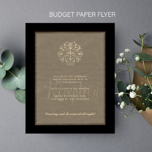 Prospectus 11,4 Cm X 14,2 Cm Invitation à la réception de mariage noir budget é