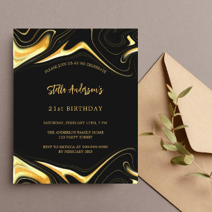 Prospectus 11,4 Cm X 14,2 Cm Invitation à l'anniversaire du budget moderne en o