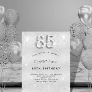 Prospectus 11,4 Cm X 14,2 Cm Invitation à petit budget avec paillettes argentée