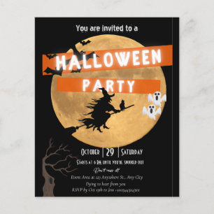 Prospectus 11,4 Cm X 14,2 Cm Invitation à une fête d'Halloween économique