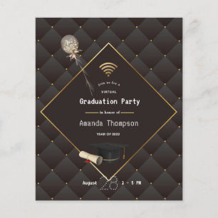 Prospectus 11,4 Cm X 14,2 Cm Invitation à une fête virtuelle de remise des dipl