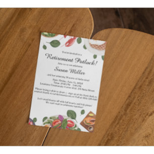 Prospectus 11,4 Cm X 14,2 Cm Invitation adorable pour un potluck de retraite