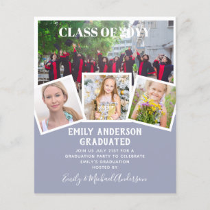 PROSPECTUS 11,4 CM X 14,2 CM INVITATION ANNONCE GRADUATION PHOTO PETIT BUDGET M