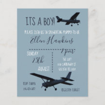 Invitation au budget du Baby shower d'avion