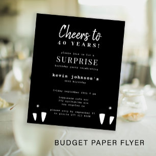 Prospectus 11,4 Cm X 14,2 Cm Invitation d'anniversaire pour homme tous âges et 