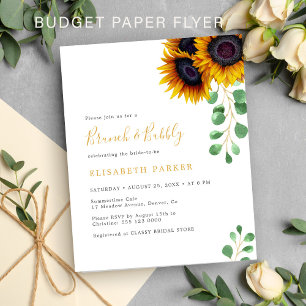Prospectus 11,4 Cm X 14,2 Cm Invitation de baby shower au tournesol eucalyptus