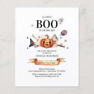 Prospectus 11,4 Cm X 14,2 Cm Invitation de Baby Shower Halloween Little Boo à p