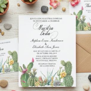 Prospectus 11,4 Cm X 14,2 Cm Invitation de jardin de cactus succulent de mariag