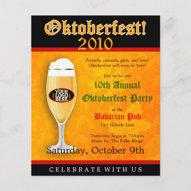 Prospectus 11,4 Cm X 14,2 Cm Invitation de l'Oktoberfest Flyer (Devant)