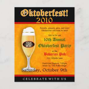 Prospectus 11,4 Cm X 14,2 Cm Invitation de l'Oktoberfest Flyer
