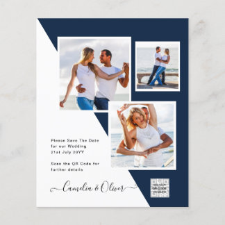 Prospectus 11,4 Cm X 14,2 Cm Invitation de mariage avec code QR de sauvegarde d