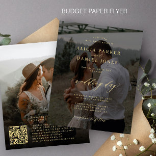 Prospectus 11,4 Cm X 14,2 Cm Invitation de mariage avec superposition de photo 