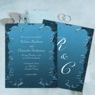Prospectus 11,4 Cm X 14,2 Cm Invitation de mariage Elegant Turquoise à prix abo