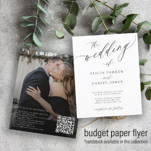 Prospectus 11,4 Cm X 14,2 Cm Invitation de mariage élégante avec code QR budgét