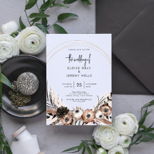 Prospectus 11,4 Cm X 14,2 Cm Invitation de mariage gothique boho à petit budget