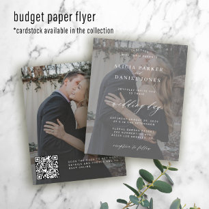 Prospectus 11,4 Cm X 14,2 Cm Invitation de mariage photo moderne code QR budget