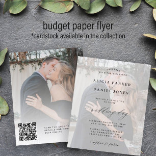 Prospectus 11,4 Cm X 14,2 Cm Invitation de mariage photo moderne code QR budget
