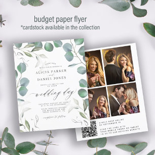 Prospectus 11,4 Cm X 14,2 Cm Invitation de mariage photo QR CODE eucalyptus à p