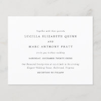 Invitation de mariage simple et intemporelle à pet
