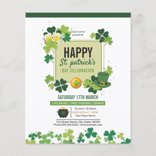 Prospectus 11,4 Cm X 14,2 Cm Invitation du jour Saint-Patricks (Devant)