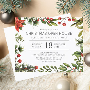 Prospectus 11,4 Cm X 14,2 Cm Invitation Fête de Noël moderne