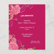 Invitation florale magenta
