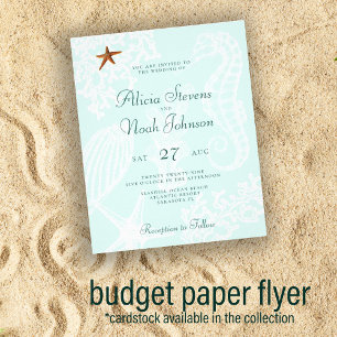 Prospectus 11,4 Cm X 14,2 Cm Invitation papier pour mariage à la plage à petit 