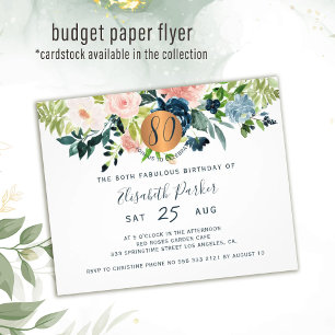 Prospectus 11,4 Cm X 14,2 Cm Invitation pour la fête du 80e anniversaire avec u