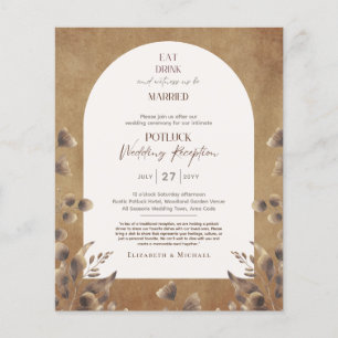 Prospectus 11,4 Cm X 14,2 Cm Invitation pour un mariage champêtre avec repas-pa