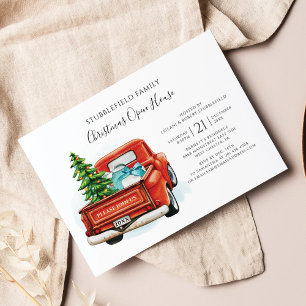 Prospectus 11,4 Cm X 14,2 Cm Invitation Rustique de Noël pour Camion à Carreaux
