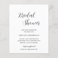 Invitation simple à la douche nuptiale à budget mo
