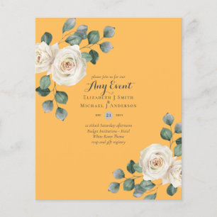 Prospectus 11,4 Cm X 14,2 Cm INVITATIONS DE BUDGET - TOUT ÉVÉNEMENT - Roses Bla