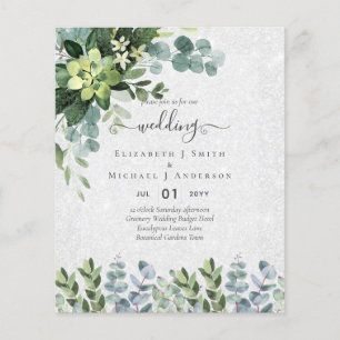 PROSPECTUS 11,4 CM X 14,2 CM INVITATIONS DE MARIAGE BUDGÉTAIRE DATES D'ÉPARGNE