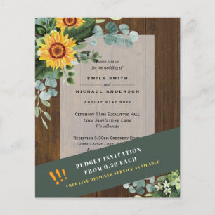 Prospectus 11,4 Cm X 14,2 Cm INVITATIONS DE MARIAGE MOINS CHER FLEUVES DE Solei