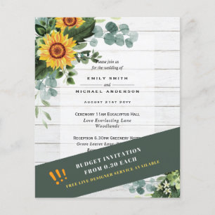 Prospectus 11,4 Cm X 14,2 Cm INVITATIONS DE MARIAGE MOINS CHER FLEUVES DE Solei