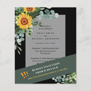 Prospectus 11,4 Cm X 14,2 Cm INVITATIONS DE MARIAGE MOINS CHER FLEUVES DE Solei