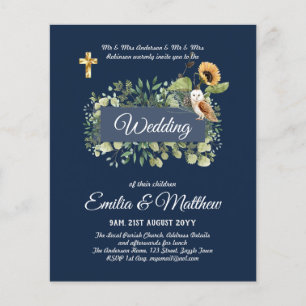 Prospectus 11,4 Cm X 14,2 Cm Invitations Mariage Catholique Floral Élégant Mode