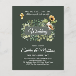 Prospectus 11,4 Cm X 14,2 Cm Invitations Mariage Catholique Floral Élégant Mode