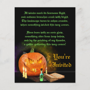 Prospectus 11,4 Cm X 14,2 Cm Jack O'Lantern Halloween Party Invitation Flyer