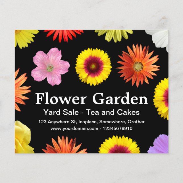 Prospectus 11,4 Cm X 14,2 Cm Jardin aux fleurs - Noir (Devant)