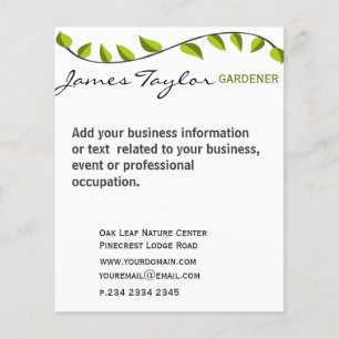 Prospectus 11,4 Cm X 14,2 Cm Jardin Feuille Vert