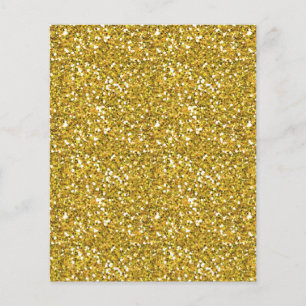 PROSPECTUS 11,4 CM X 14,2 CM JAUNE D'OR PARTIES SCINTILLANT MOTIFS TEXTURES MOD