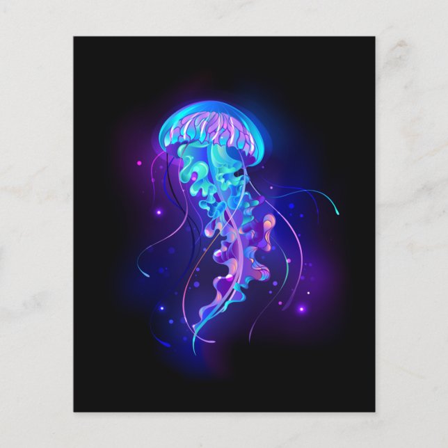 Prospectus 11,4 Cm X 14,2 Cm Jellyfish éclatante couleur (Devant)