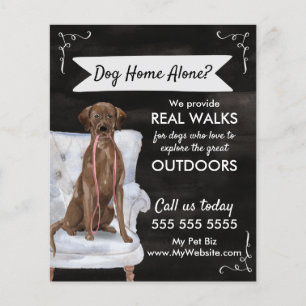 Prospectus 11,4 Cm X 14,2 Cm Joli Black Dog Walker Flyer avec perles et bannièr