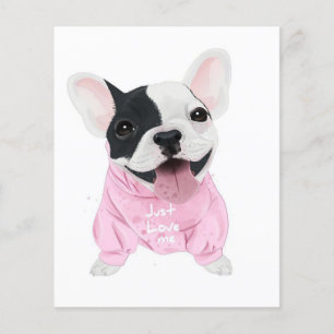 Prospectus 11,4 Cm X 14,2 Cm Joli Bouledogue Français Coincé Juste M'aimer